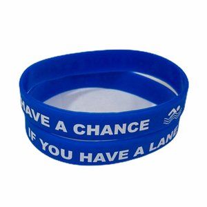 Swimming Motivation Silicone Wristband Blue If You Have A Lane You Have A Chance